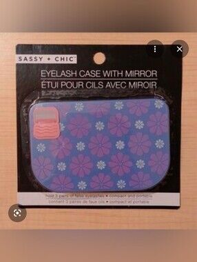 Sassy + Chic Purple Floral Eyelash Case with Mirror BNIB